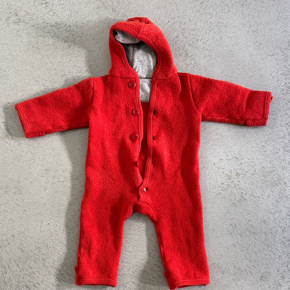 Cozy Red 100% Virgin Boiled Wool Felted Bunting
